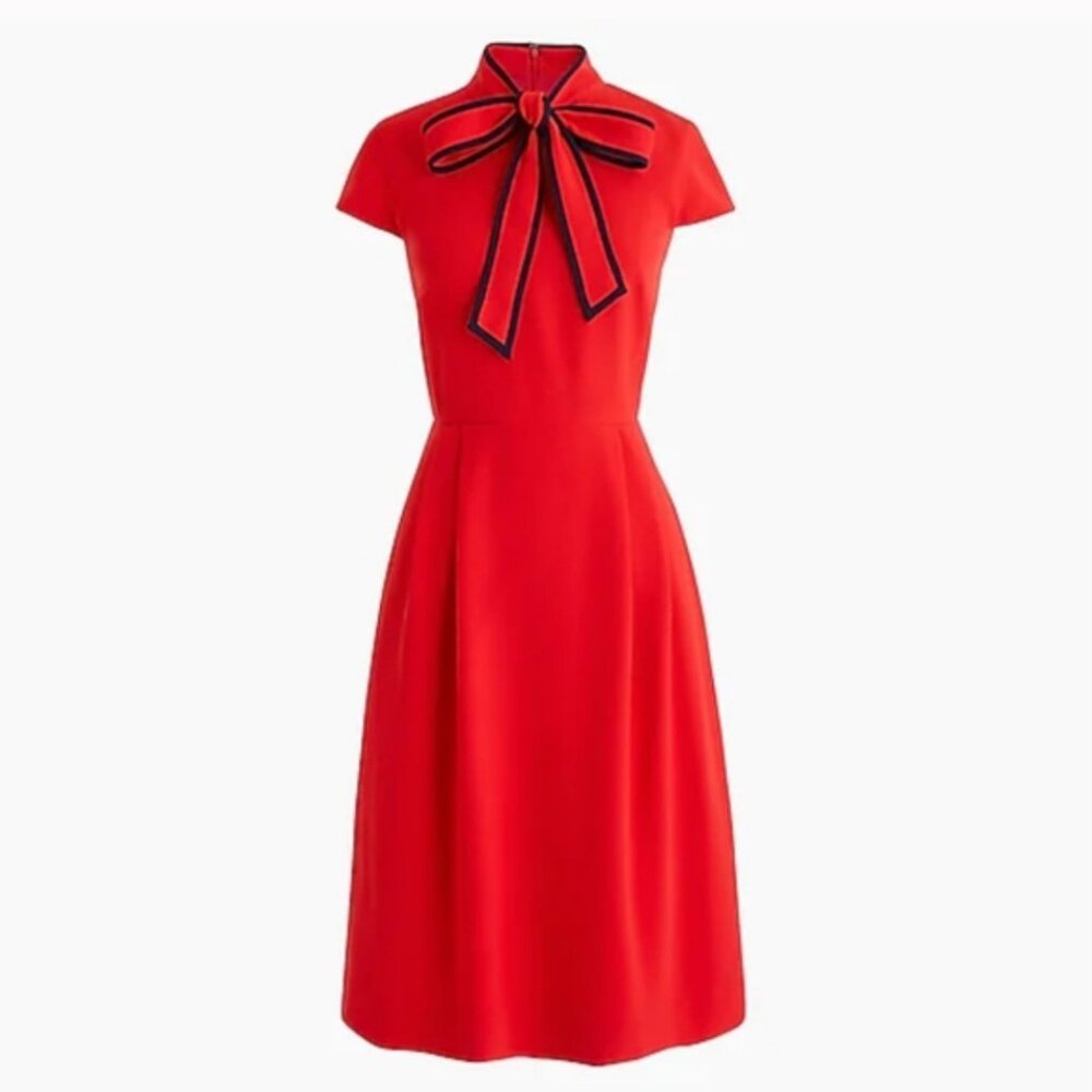 SOLD - J. Crew Tie Neck Dress in 365 Crepe - Size 6